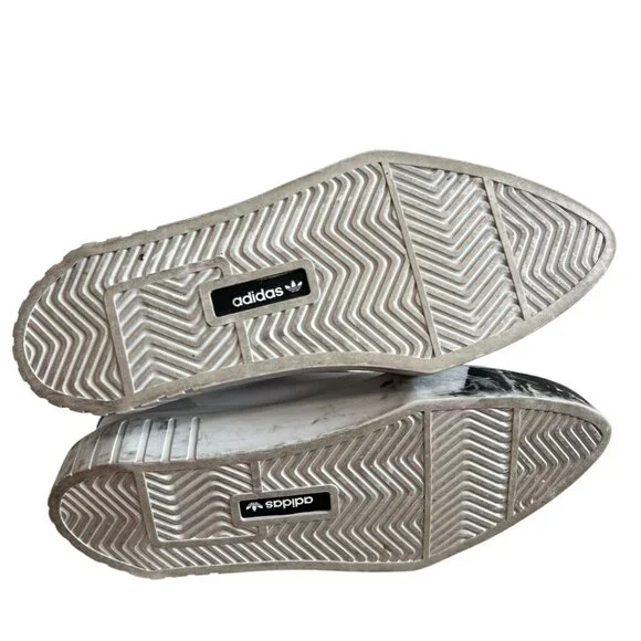 adidas Olivia LeBlanc Sleek sneakers white black coated canvas size 9.5 platform - Picture 8 of 15